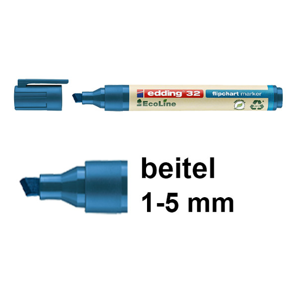 Edding EcoLine 32 flipchart marker blauw (1 - 5 mm schuin) 4-32003 240361 - 1