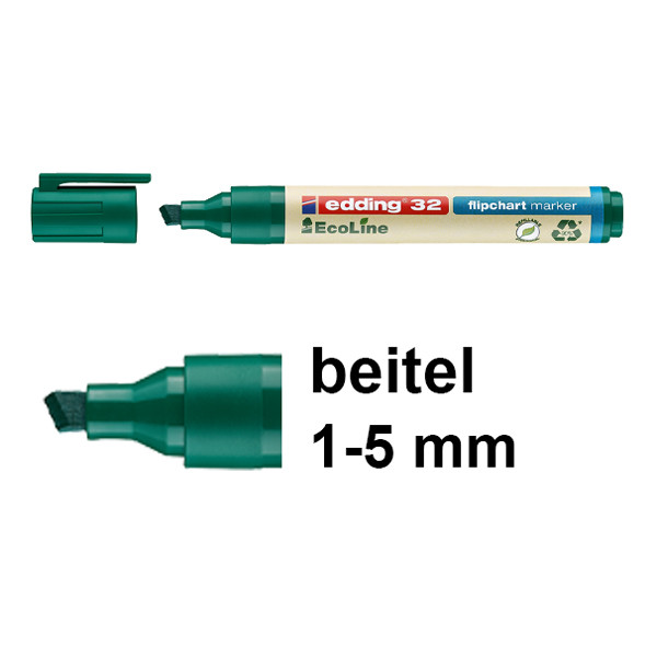 Edding EcoLine 32 flipchart marker groen (1 - 5 mm schuin) 4-32004 240362 - 1