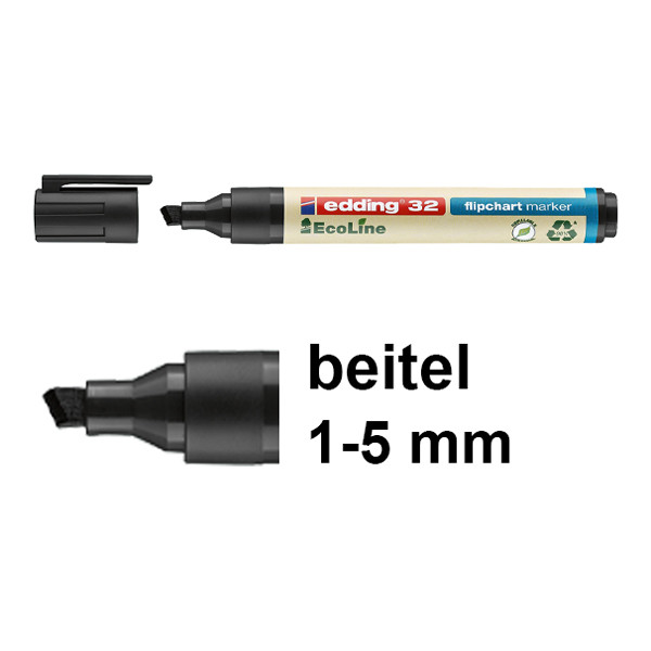 Edding EcoLine 32 flipchart marker zwart (1 - 5 mm schuin) 4-32001 240359 - 1