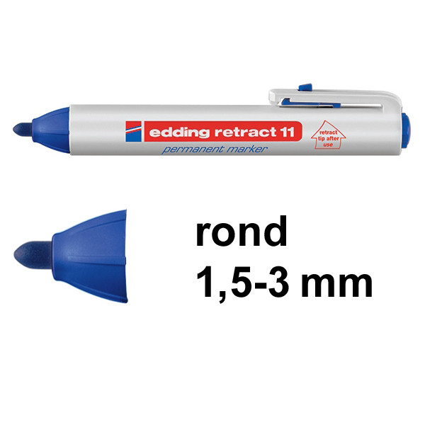 Edding Retract 11 permanent marker blauw (1,5 - 3 mm rond) 4-11003 200837 - 1