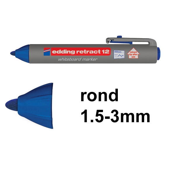 Edding Retract 12 whiteboard marker blauw (1,5 - 3 mm rond) 4-12003 200851 - 1