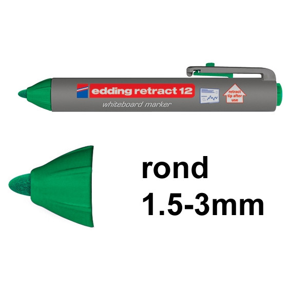 Edding Retract 12 whiteboard marker groen (1,5 - 3 mm rond) 4-12004 200852 - 1