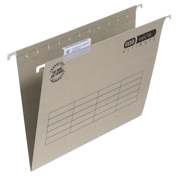 Elba Verticfile Ultimate hangmappen A4 - 330 mm met V-bodem grijs (25 stuks) 100331091 237501 - 1