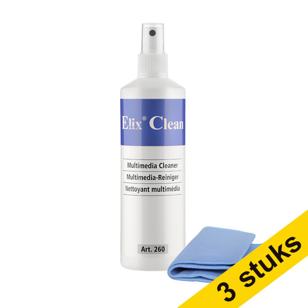 Elix Aanbieding: 3x Elix beeldschermreiniger met microvezeldoek (250 ml)  035186 - 1