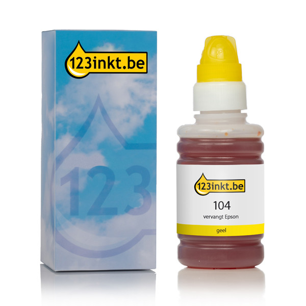 Epson 104 inktfles geel (123inkt huismerk) C13T00P440C 052089 - 1