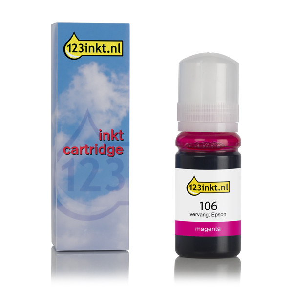 Epson 106 inktfles magenta (123inkt huismerk) C13T00R340C 027167 - 1