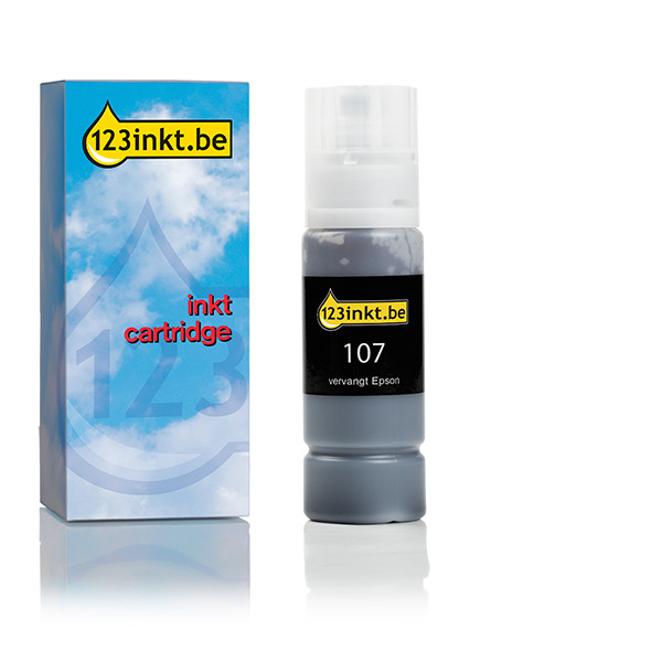 Epson 107 inktfles zwart (123inkt huismerk) C13T09B140C 083677 - 1