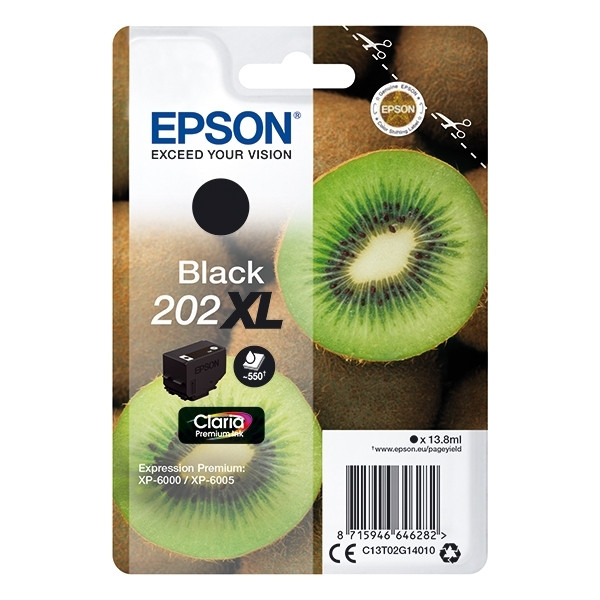 Epson 202XL (T02G1) inktcartridge zwart hoge capaciteit (origineel) C13T02G14010 027136 - 1