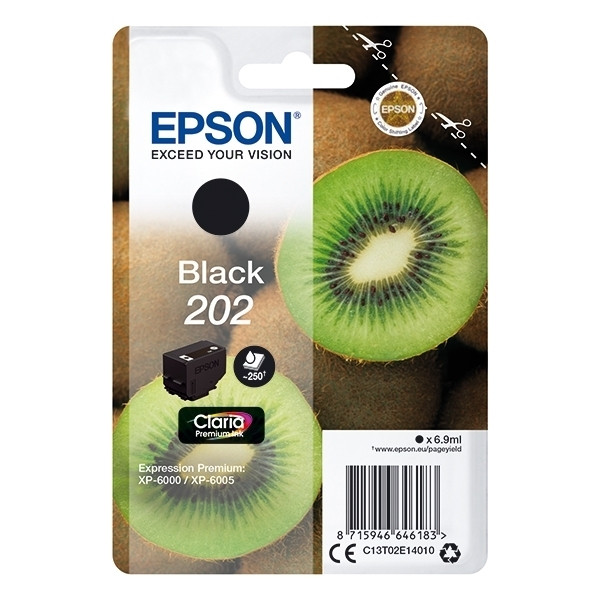 Epson 202 (T02E1) inktcartridge zwart (origineel) C13T02E14010 027126 - 1