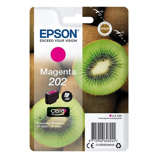 Epson 202 (T02F3) inktcartridge magenta (origineel) C13T02F34010 027132 - 1