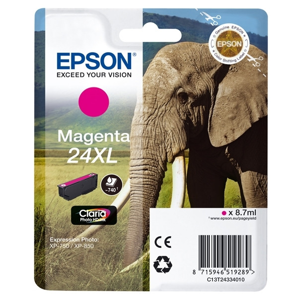 Epson 24XL (T2433) inktcartridge magenta hoge capaciteit (origineel) C13T24334010 C13T24334012 026594 - 1