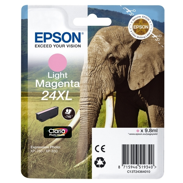 Epson 24XL (T2436) inktcartridge licht magenta hoge capaciteit (origineel) C13T24364010 C13T24364012 026600 - 1