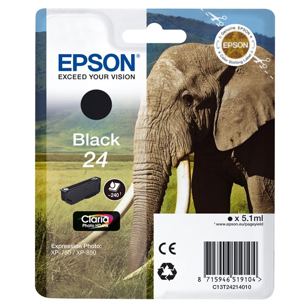 Epson 24 (T2421) inktcartridge zwart (origineel) C13T24214010 C13T24214012 026576 - 1