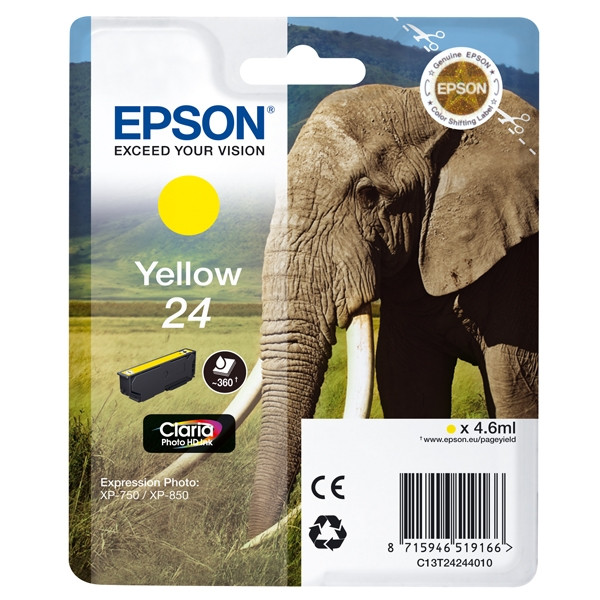 Epson 24 (T2424) inktcartridge geel (origineel) C13T24244010 C13T24244012 026582 - 1