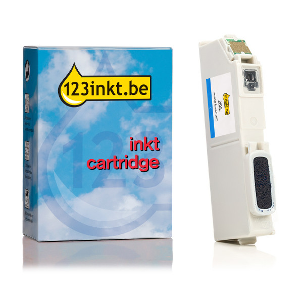 Epson 26XL (T2632) inktcartridge cyaan hoge capaciteit (123inkt huismerk) C13T26324010C C13T26324012C 026513 - 1