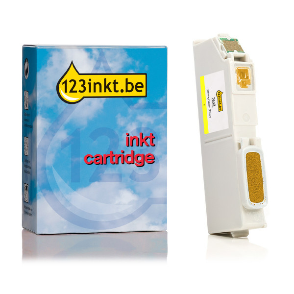 Epson 26XL (T2634) inktcartridge geel hoge capaciteit (123inkt huismerk) C13T26344010C C13T26344012C 026517 - 1