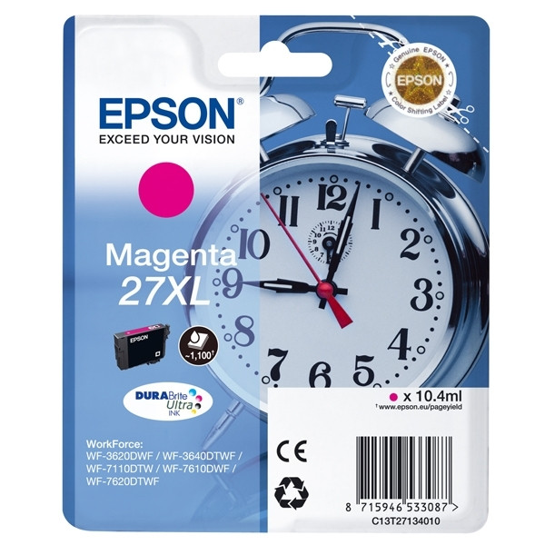 Epson 27XL (T2713) inktcartridge magenta hoge capaciteit (origineel) C13T27134010 C13T27134012 026620 - 1