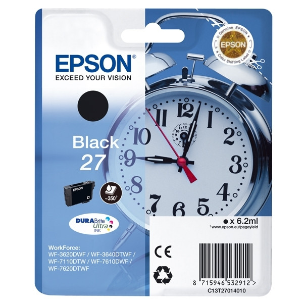 Epson 27 (T2701) inktcartridge zwart (origineel) C13T27014010 C13T27014012 902460 - 1