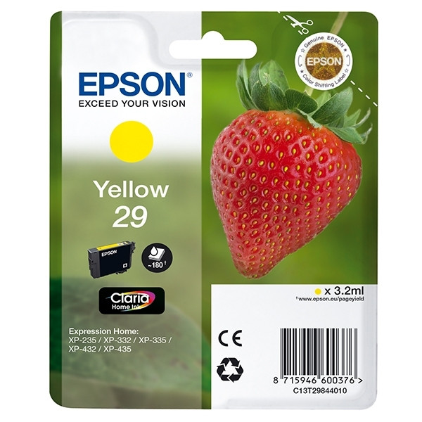 Epson 29 (T2984) inktcartridge geel (origineel) C13T29844010 C13T29844012 900769 - 1