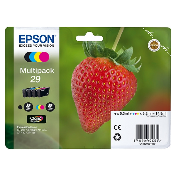 Epson 29 (T2986) multipack 4 kleuren (origineel) C13T29864010 C13T29864012 026844 - 1