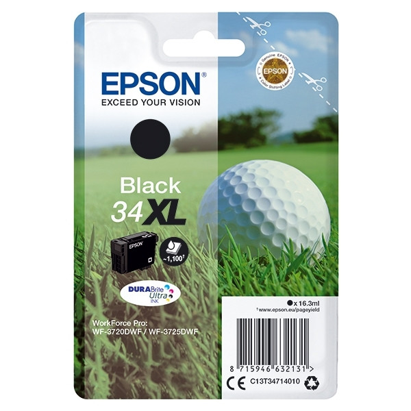 Epson 34XL (T3471) inktcartridge zwart hoge capaciteit (origineel) C13T34714010 027018 - 1