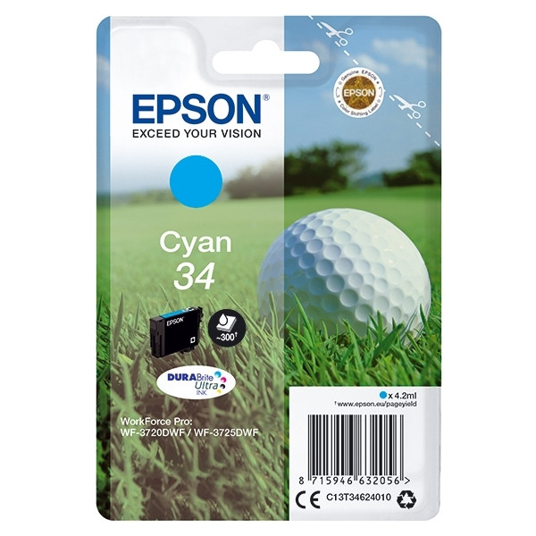 Epson 34 (T3462) inktcartridge cyaan (origineel) C13T34624010 902486 - 1