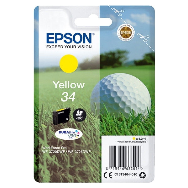 Epson 34 (T3464) inktcartridge geel (origineel) C13T34644010 027016 - 1