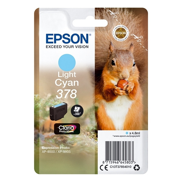Epson 378 inktcartridge licht cyaan (origineel) C13T37854010 027106 - 1