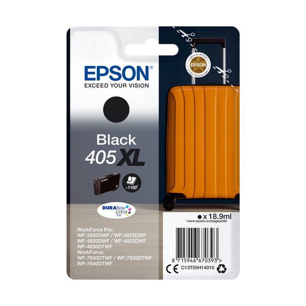 Epson 405XL (T05H1) inktcartridge zwart hoge capaciteit (origineel) C13T05H14010 C13T05H14020 083546 - 1