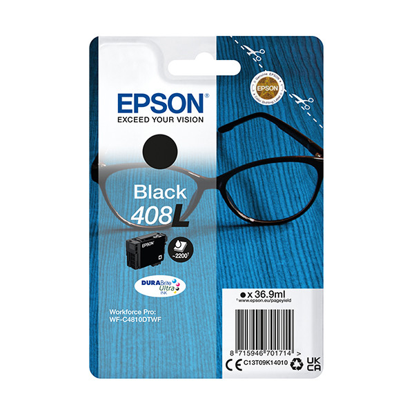 Epson 408XL (T09K1) inktcartridge zwart hoge capaciteit (origineel) C13T09K14010 024124 - 1