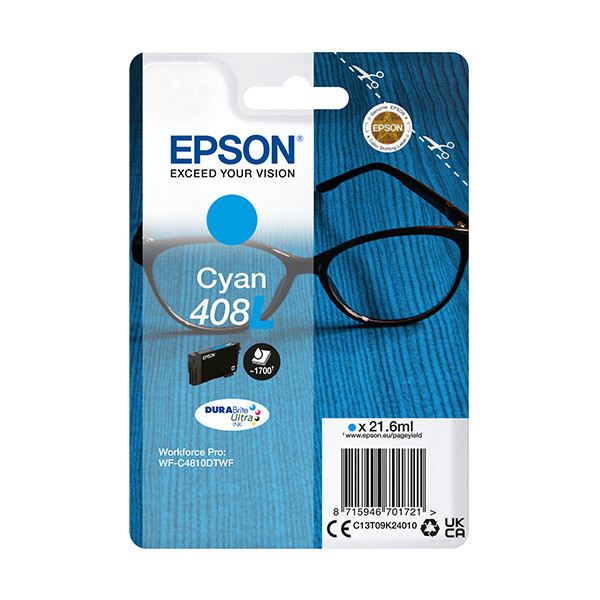 Epson 408XL inktcartridge cyaan hoge capaciteit (origineel) C13T09K24010 024126 - 1