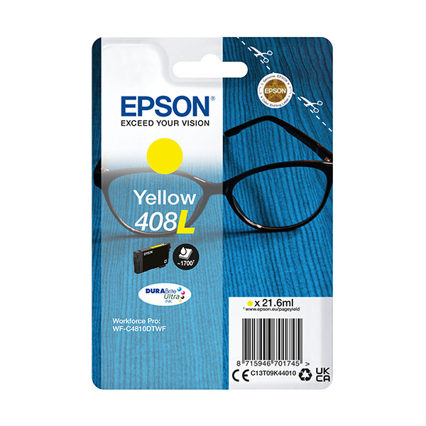 Epson 408XL inktcartridge geel hoge capaciteit (origineel) C13T09K44010 024130 - 1