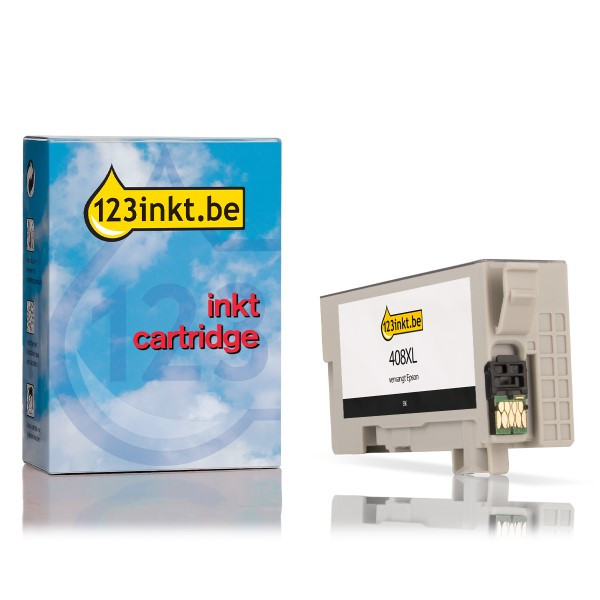 Epson 408XL inktcartridge zwart hoge capaciteit (123inkt huismerk) C13T09K14010C 024125 - 1