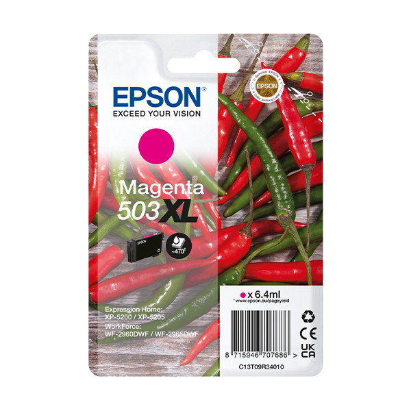 Epson 503XL inktcartridge magenta hoge capaciteit (origineel) C13T09R34010 652054 - 1