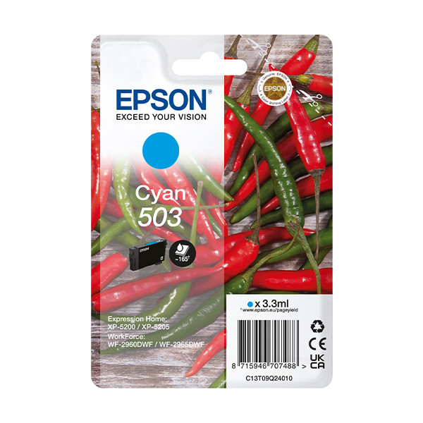 Epson 503 inktcartridge cyaan (origineel) C13T09Q24010 652042 - 1