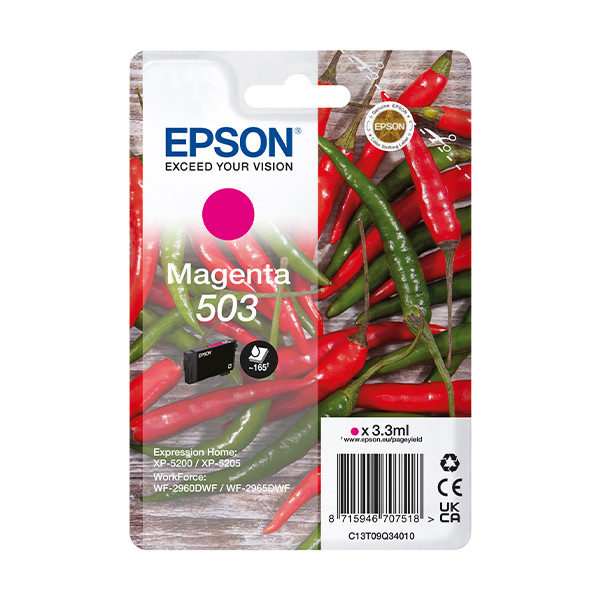 Epson 503 inktcartridge magenta (origineel) C13T09Q34010 652044 - 1