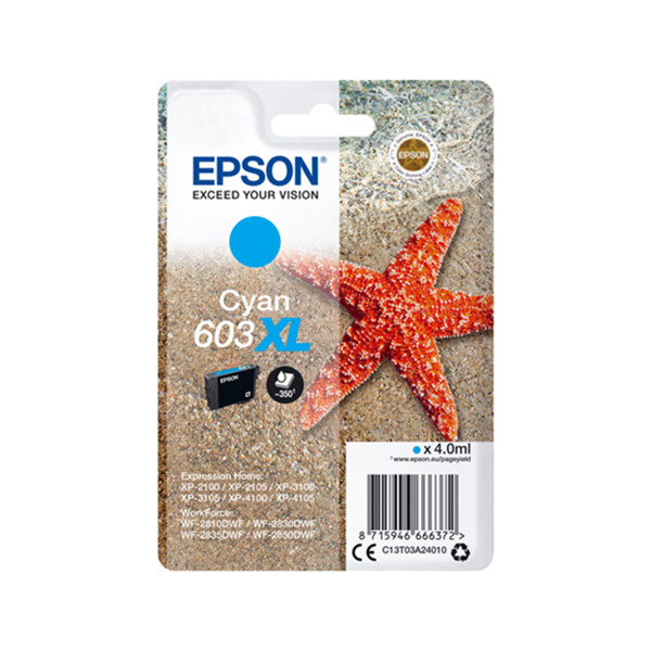 Epson 603XL inktcartridge cyaan hoge capaciteit (origineel) C13T03A24010 C13T03A24020 020678 - 1