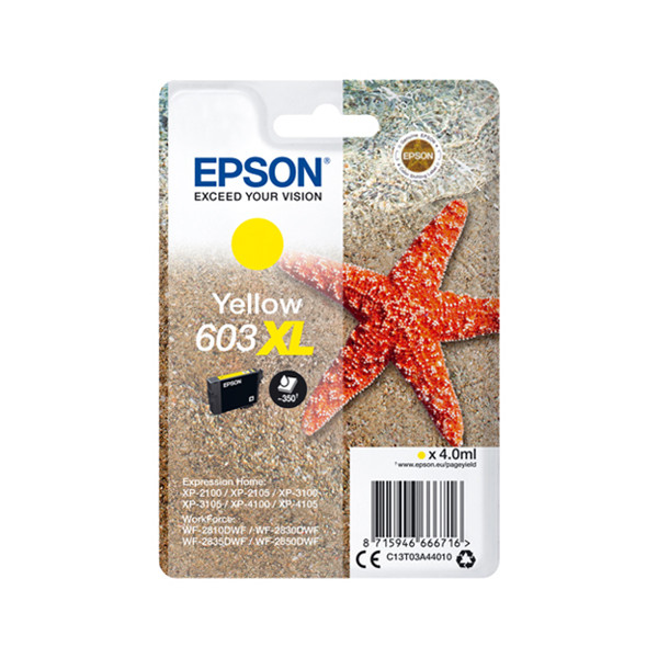 Epson 603XL inktcartridge geel hoge capaciteit (origineel) C13T03A44010 C13T03A44020 020682 - 1