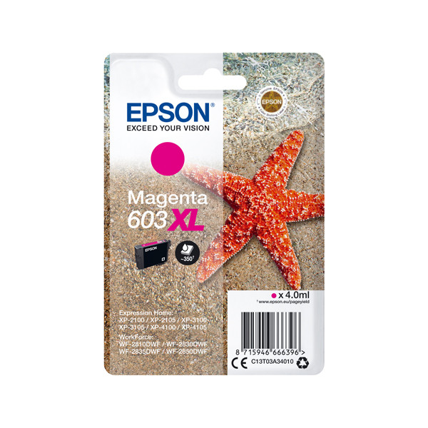 Epson 603XL inktcartridge magenta hoge capaciteit (origineel) C13T03A34010 C13T03A34020 020680 - 1