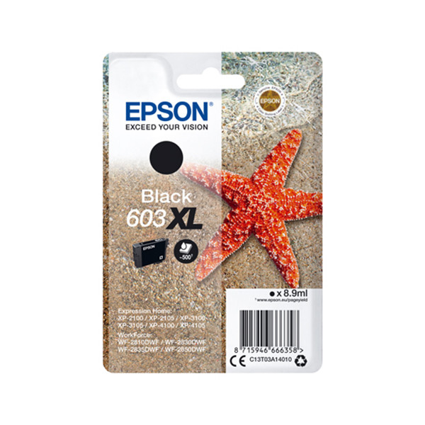 Epson 603XL inktcartridge zwart hoge capaciteit (origineel) C13T03A14010 C13T03A14020 020676 - 1
