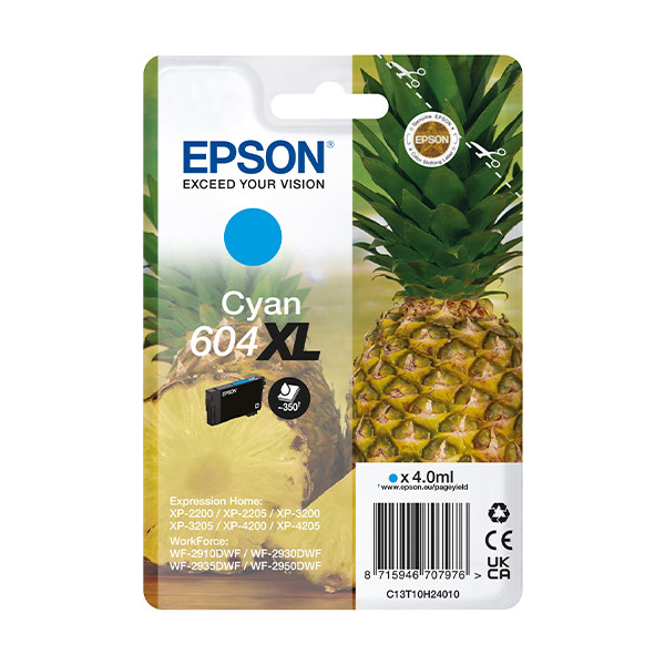 Epson 604XL inktcartridge cyaan hoge capaciteit (origineel) C13T10H24010 652072 - 1