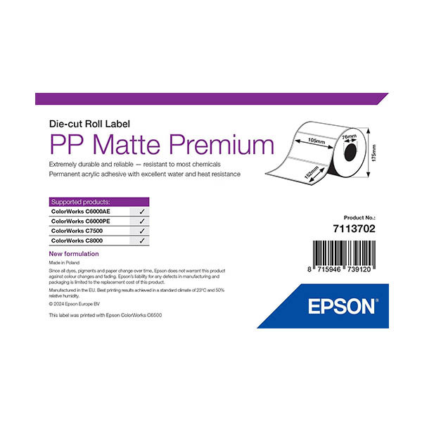 Epson 7113702 PP matte label 105 x 152 mm (origineel) 084294 - 1