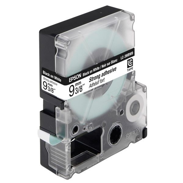 Epson LC-3WBW9 extra klevende tape zwart op wit 9 mm (origineel) C53S624406 083020 - 1