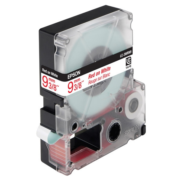 Epson LC-3WRN9 tape rood op wit 9 mm (origineel) C53S624407 083022 - 1