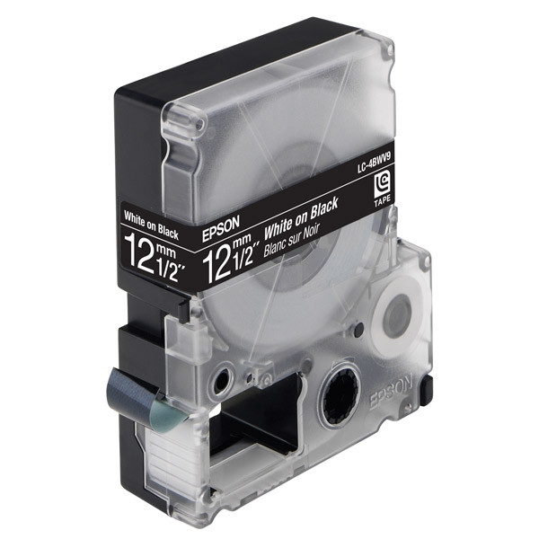 Epson LC-4BWV9 tape levendig wit op zwart 12 mm (origineel) C53S625404 083028 - 1