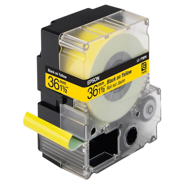 Epson LC-7YBP9 tape zwart op pastel geel 36 mm (origineel) C53S628402 083096 - 1