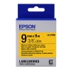 Epson LK-3YBW extra klevende tape zwart op geel 9 mm (origineel)