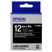 Epson LK-4BWV levendige tape wit op zwart 12 mm (origineel) C53S654009 083212