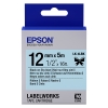 Epson LK-4LBK satijnlint tape zwart op lichtblauw 12 mm (origineel)