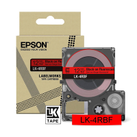 Epson LK-4RBF tape zwart op fluorescerend rood 12 mm (origineel) C53S672099 084456